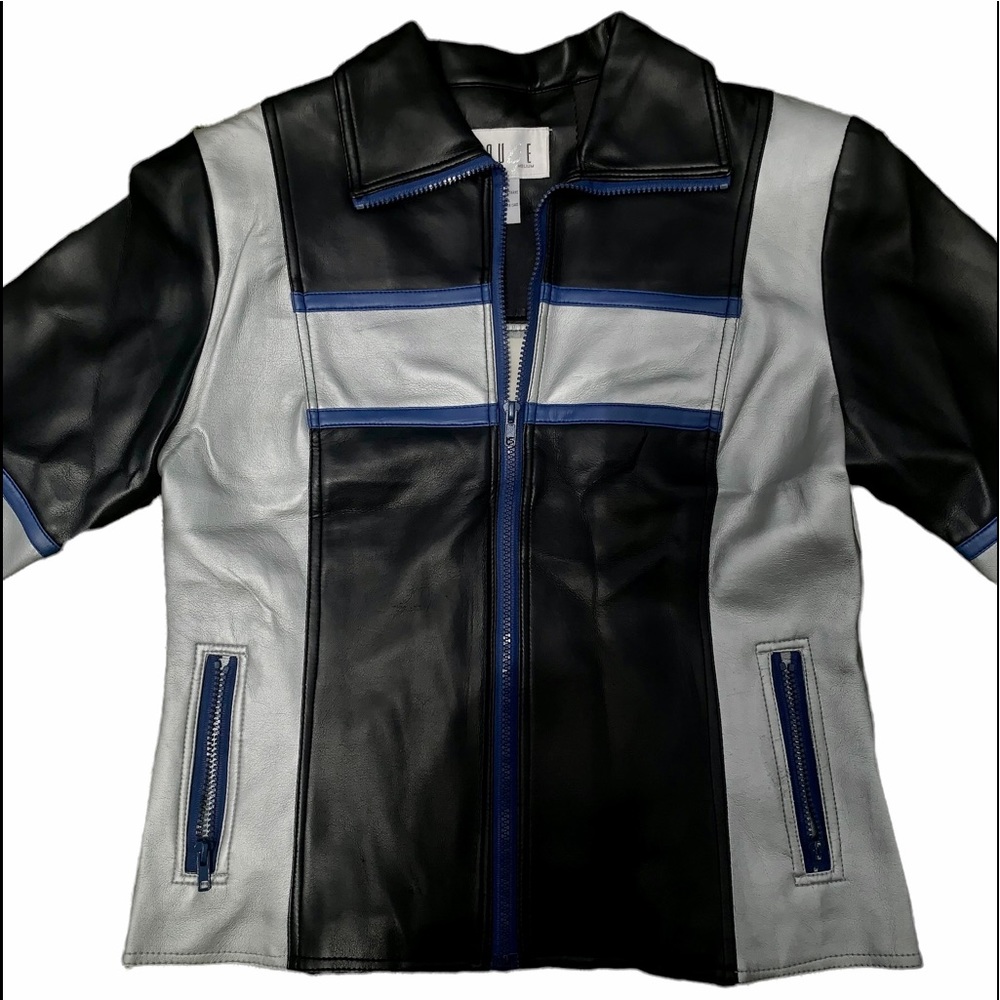Rouge Helium Leathwr biker jacket Size M full zip up